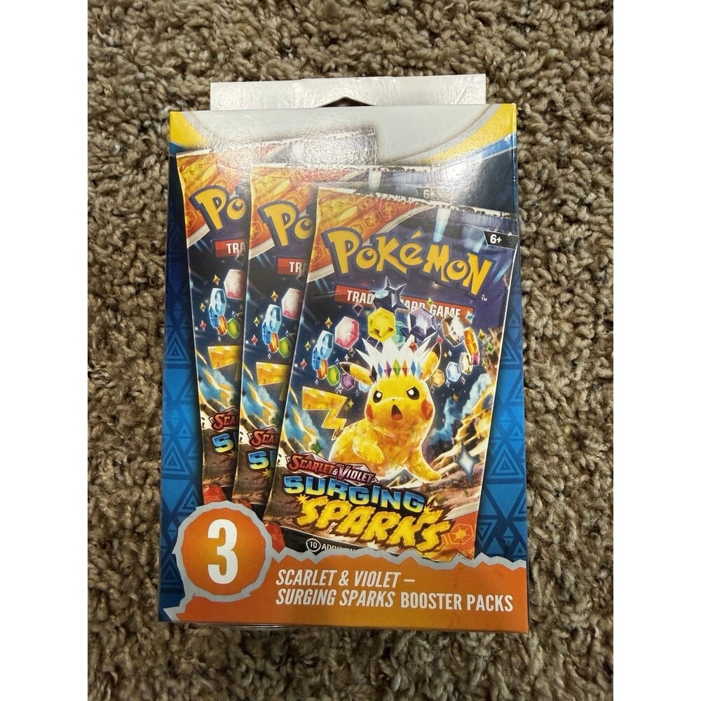 Pokemon TCG - Surging Sparks - 3 Pack Boosters - Factory Sealed
